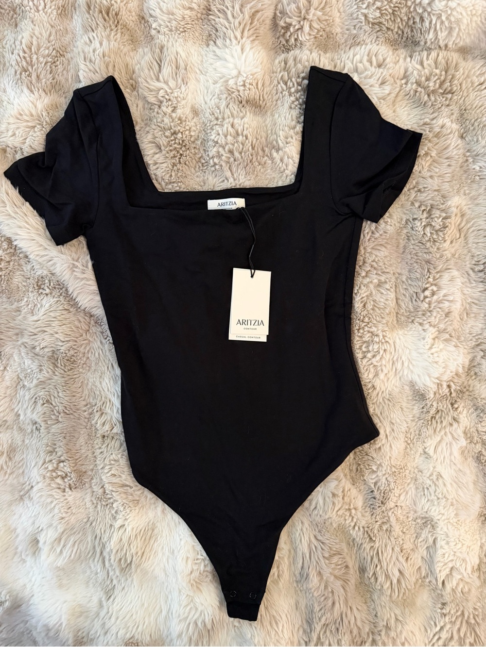 Aritzia Black Square Neck Bodysuit